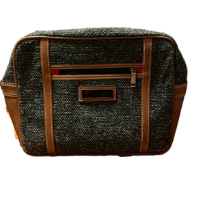 Oscar de la Renta Vintage Green Tweed Flight Bag